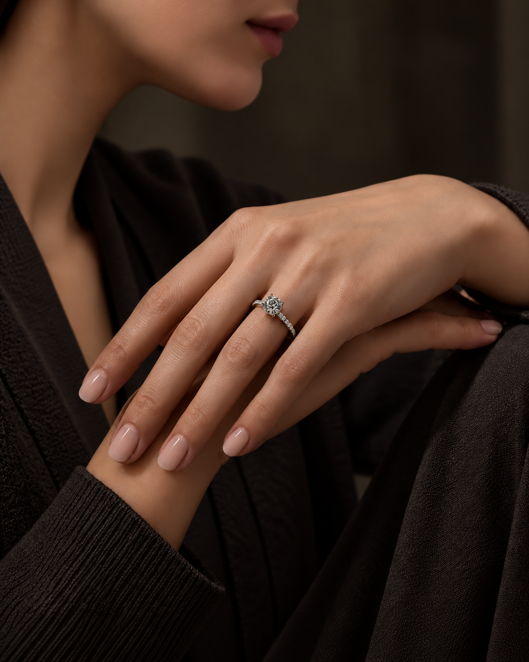 1 Carat Moissanite Promise Ring