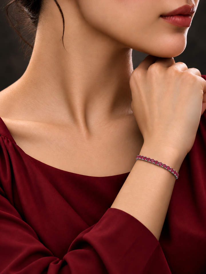 Natural Ruby Scarlet Reverie Tennis Bracelet