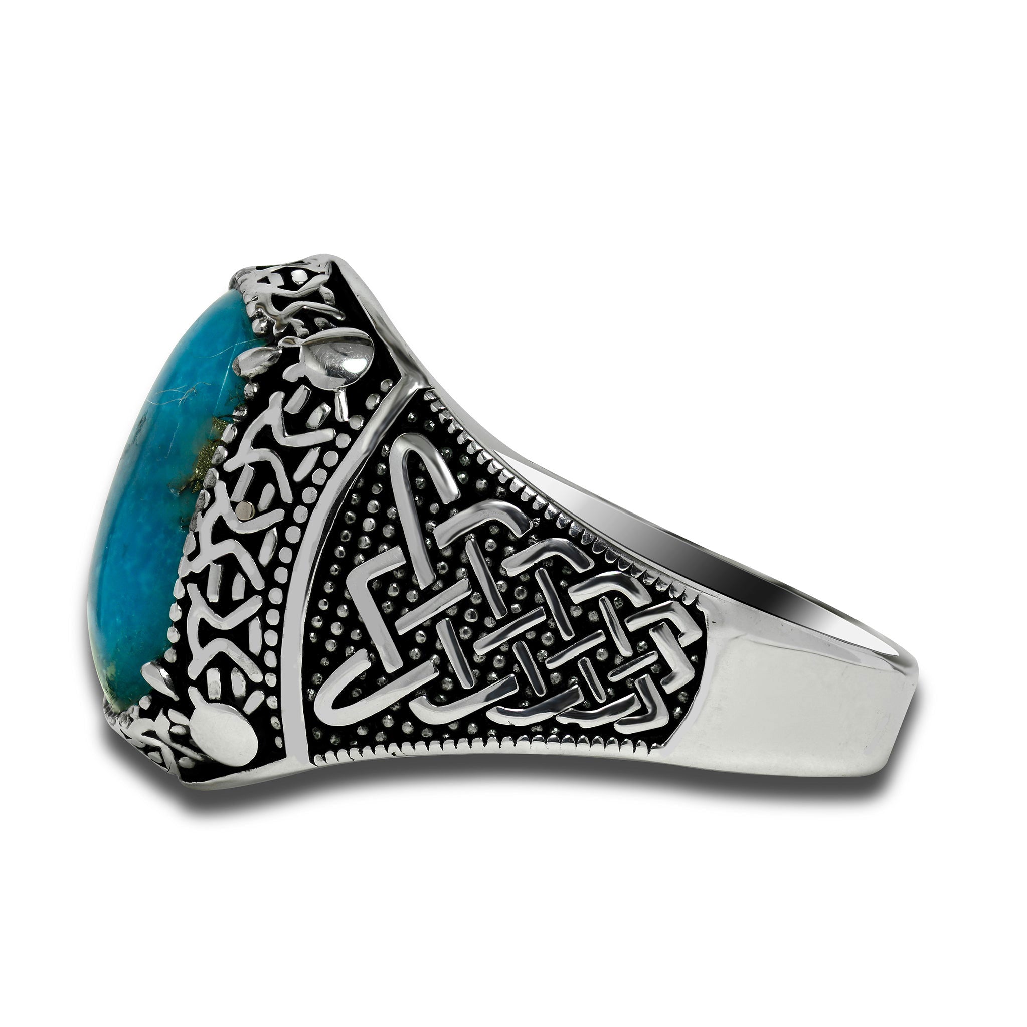 Turquoise Feroza Exclusive Design Men Ring | Boutique Ottoman Exclusive