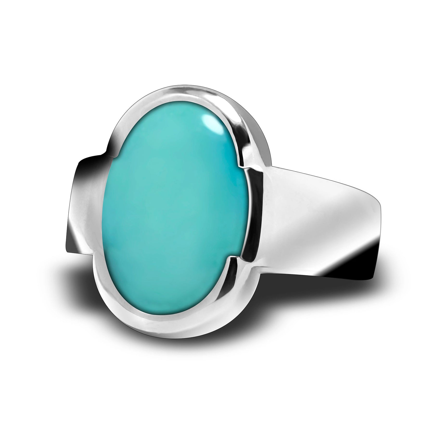 Buy Divya Shakti 14.25-14.50 Ratti Turquoise Hussaini Irani Feroza Gemstone  Silver Adjustable Ring for Men & Women at Amazon.in