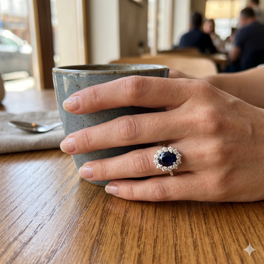 Natural Sapphire Diana Ring