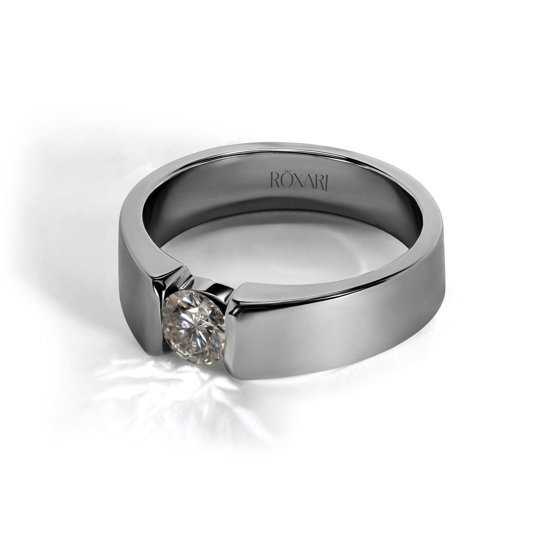 Moissanite diamond wedding band