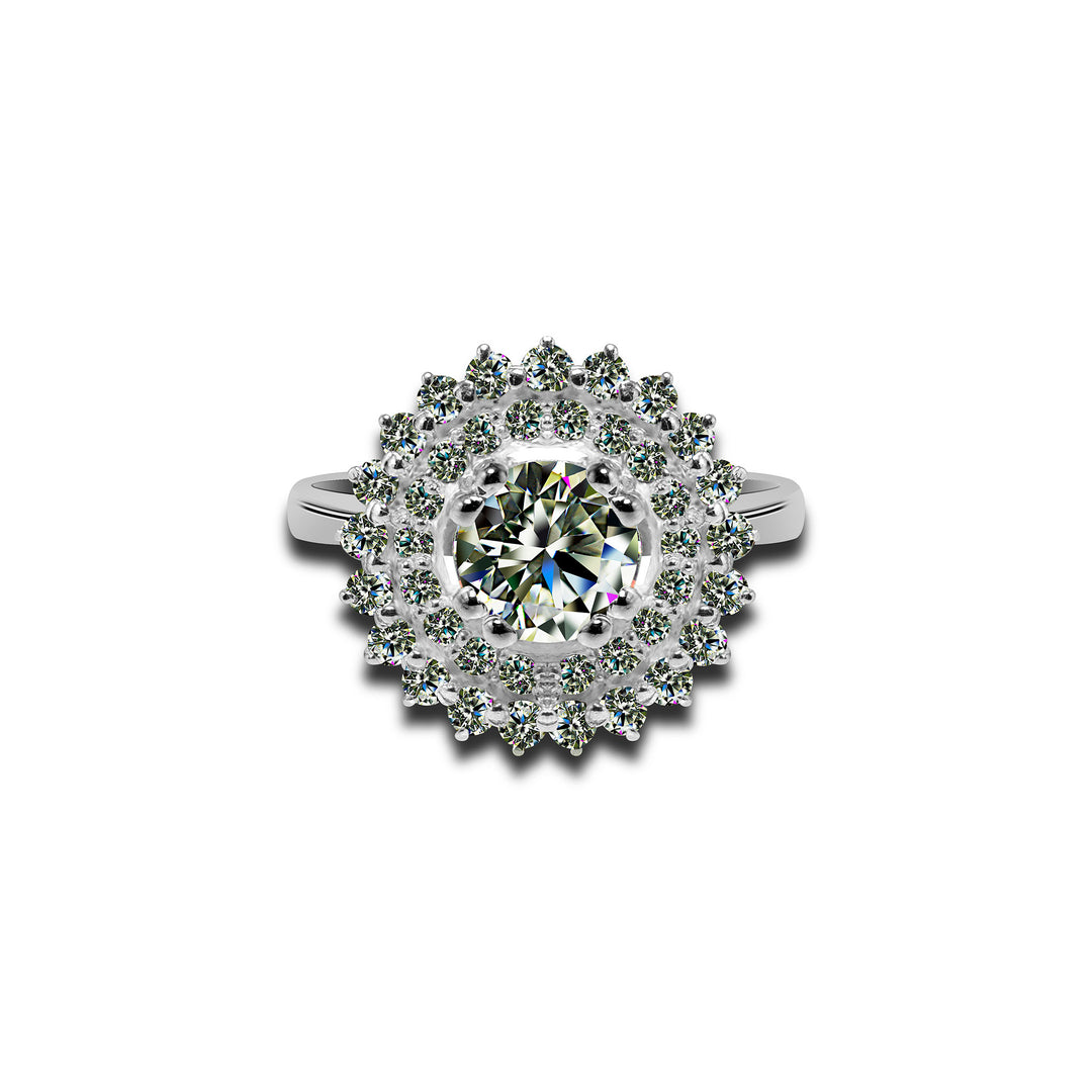 Moissanite halo ring for women | Roxari