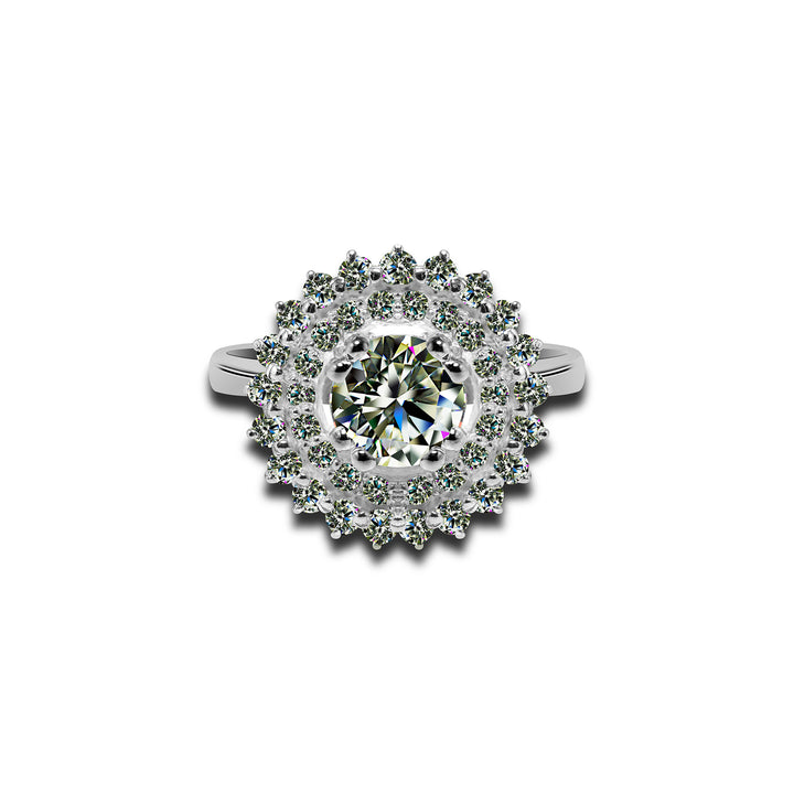 Moissanite halo ring for women | Roxari