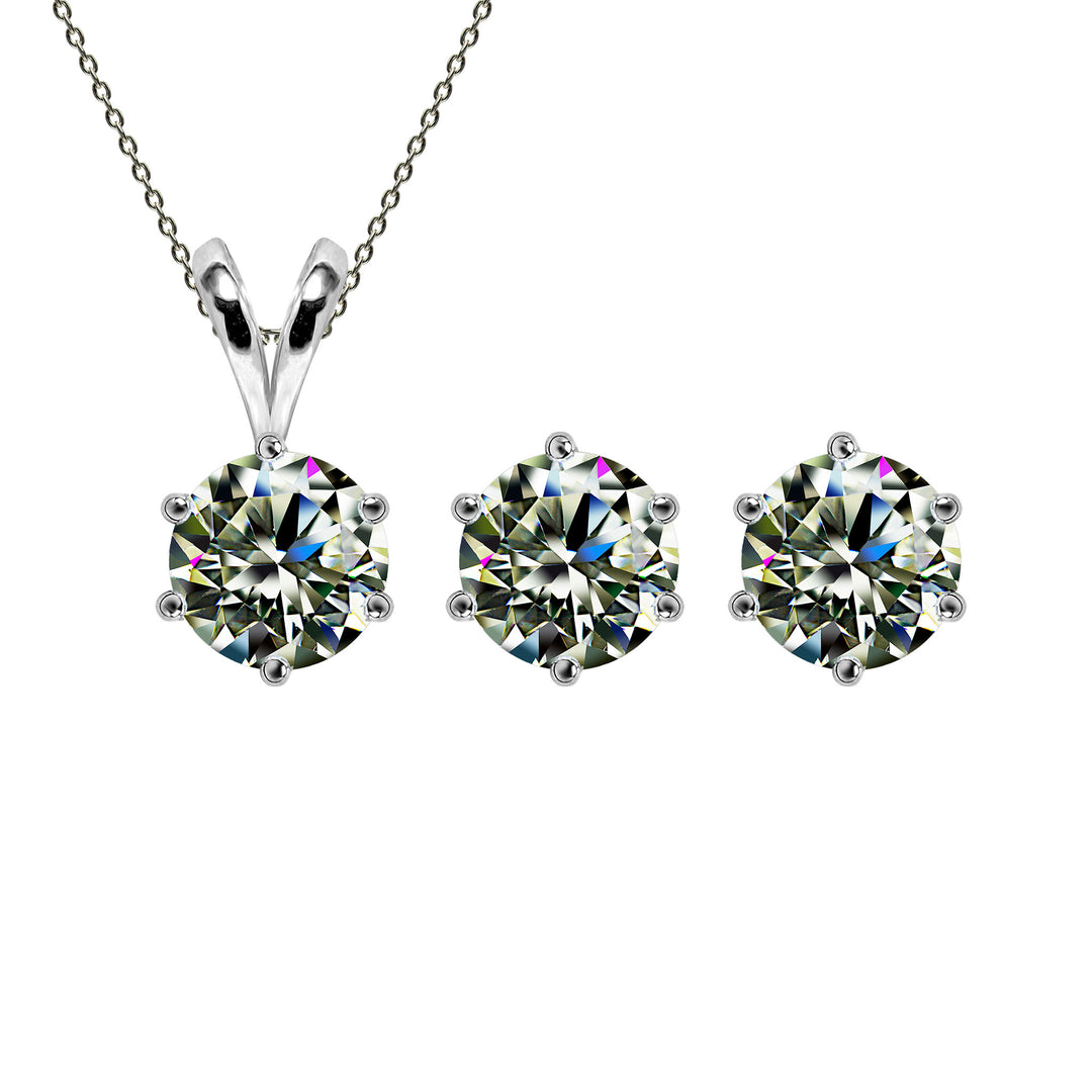 Moissanite Diamond Pendant set | Roxari