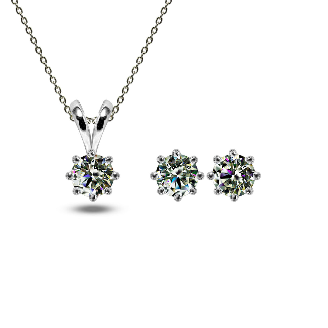 Moissanite Diamond Pendant set | Roxari