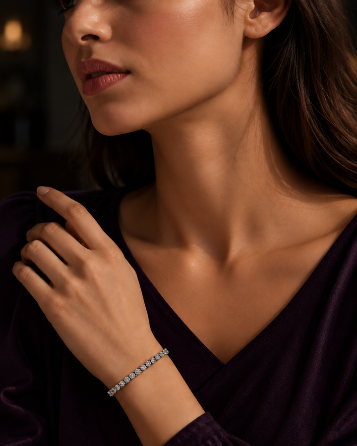 9 Cent Moonlit Arc Tennis Bracelet