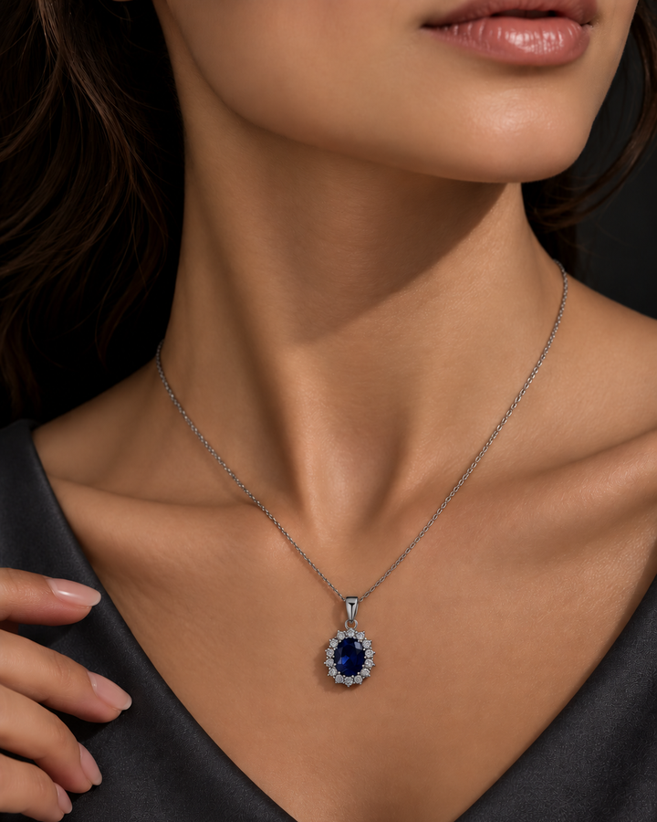 Natural Sapphire Diana Pendant