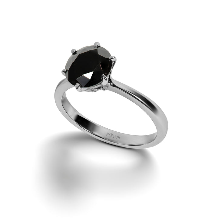 Black Moissanite diamond ring