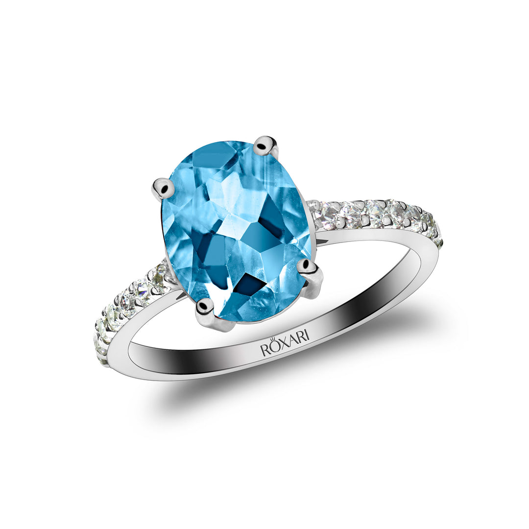 Blue Topaz ring for ladies | Roxari