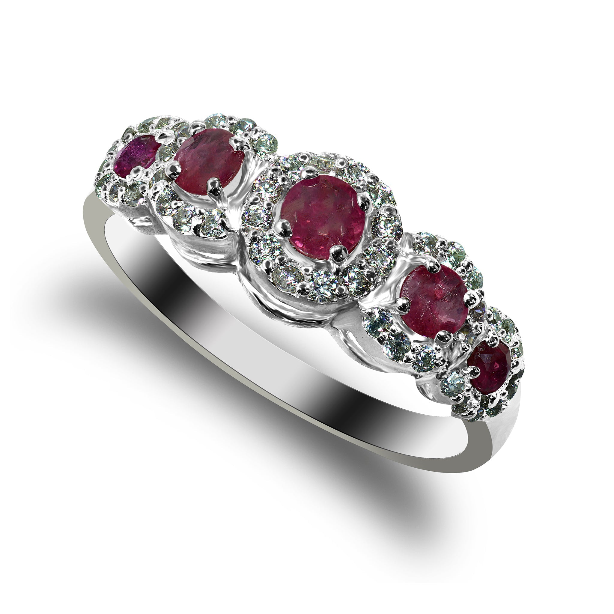 Fine Vintage 18KT Certified Ruby and Diamond Cluster Ring - Gleam Jewels