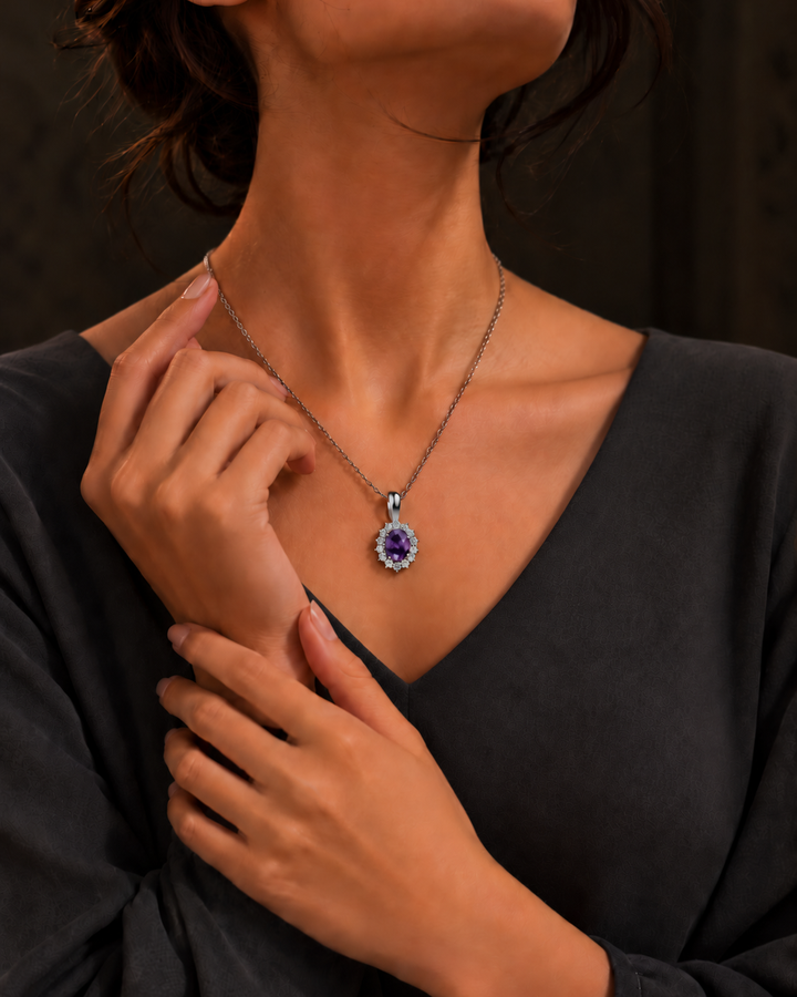 Natural Amethyst Diana Pendant
