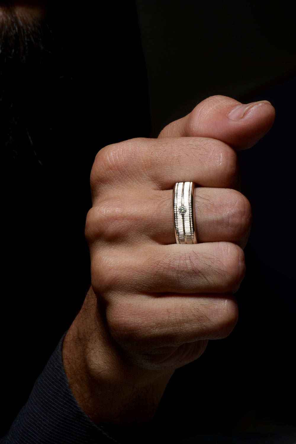 Moissanite diamond wedding band