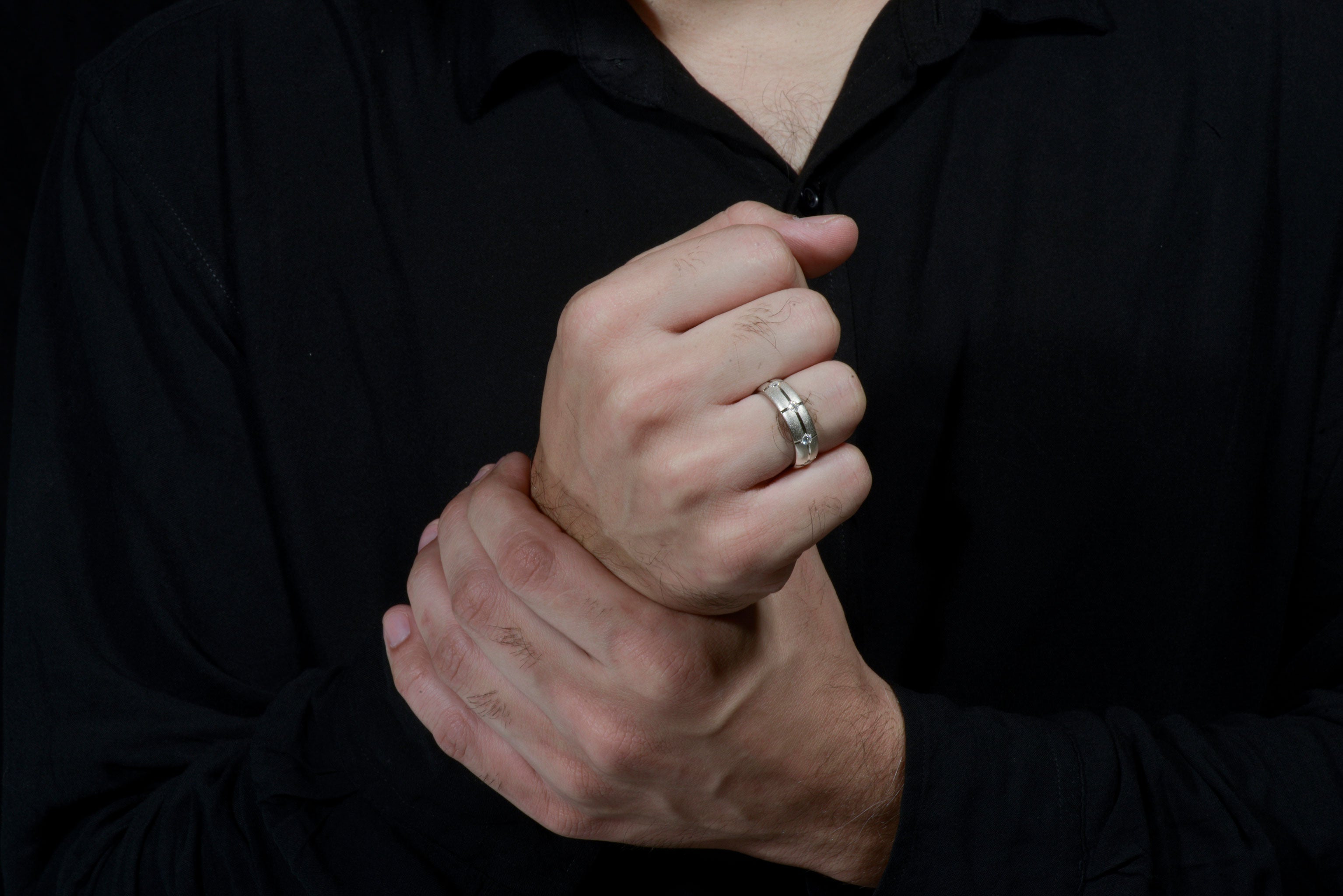 Moissanite Diamond wedding band for men