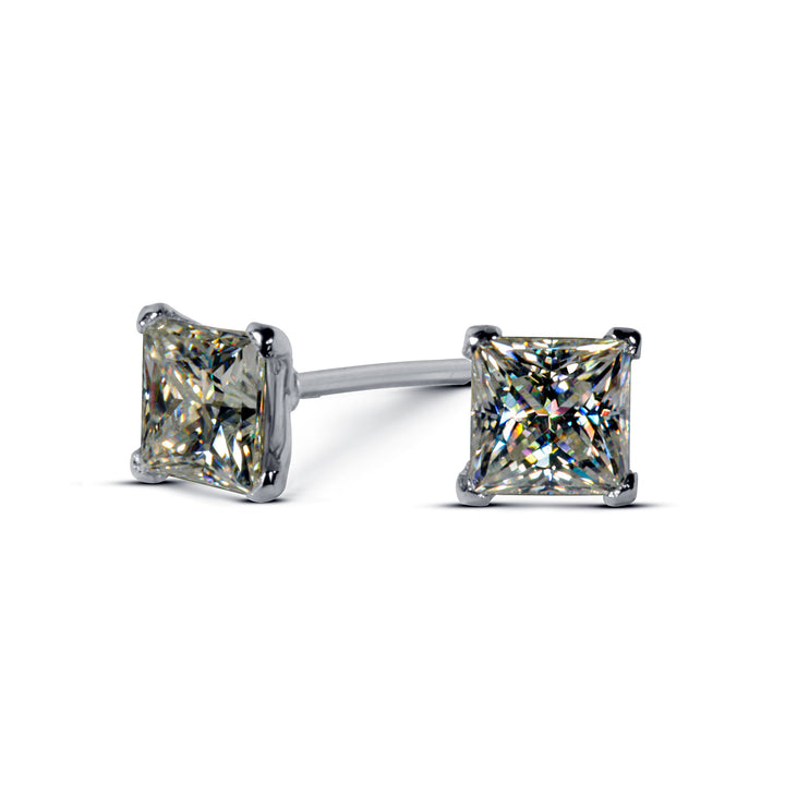 Princess Cut Moissanite diamond earrings
