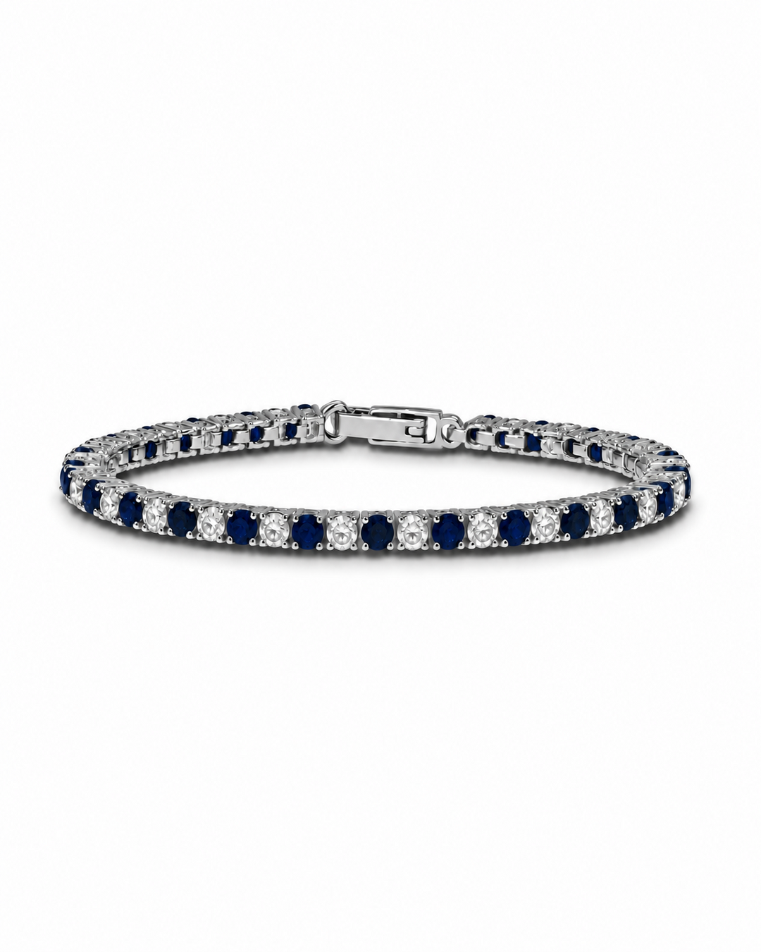 Natural sapphire and moissanite tennis bracelet