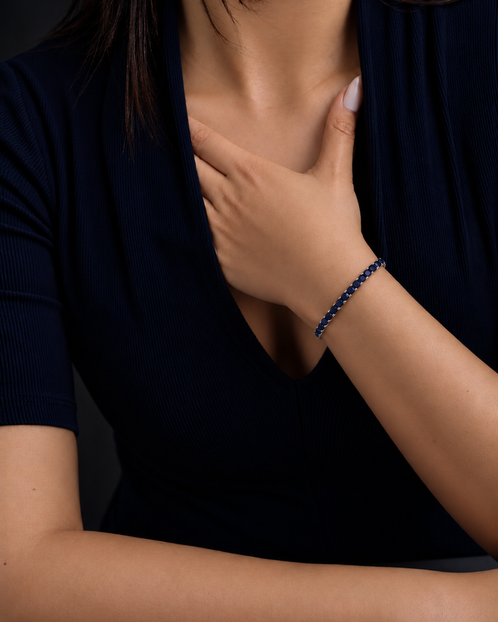 Natural Sapphire Serenade Tennis Bracelet