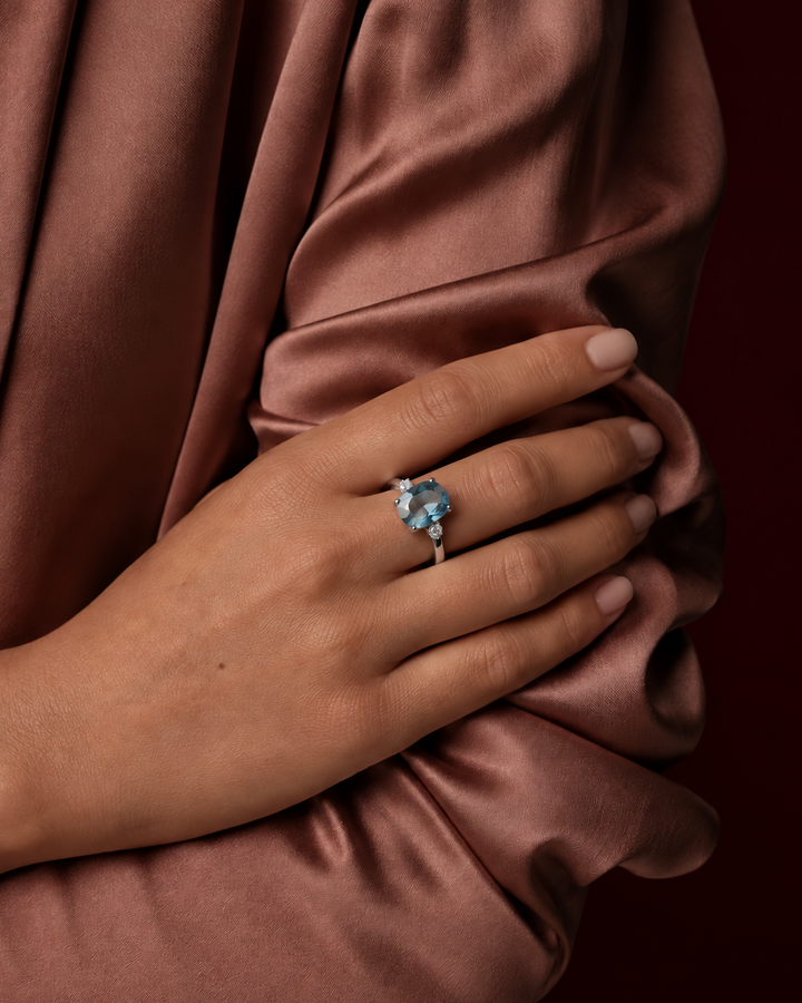 Natural Blue Topaz Opulent Ring