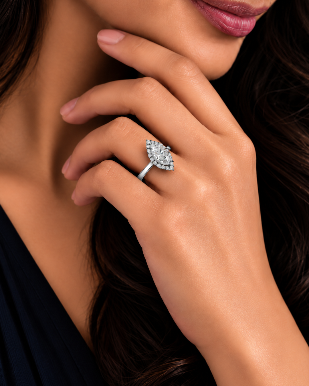 1 Carat Marqelle Ring worn by a woman