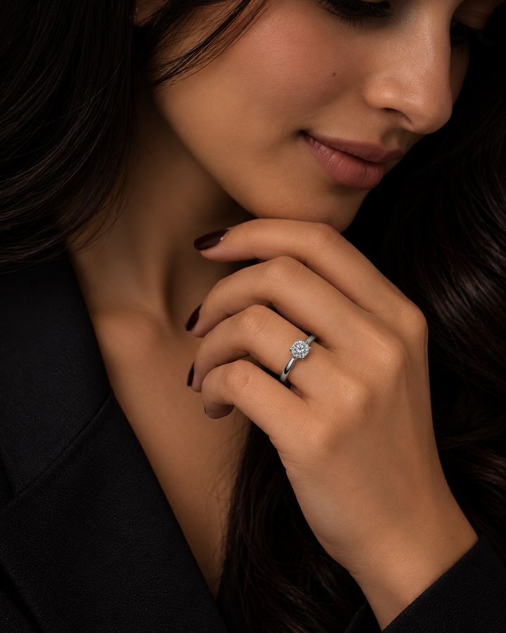 0.5 Carat Moissanite Quartet Ring