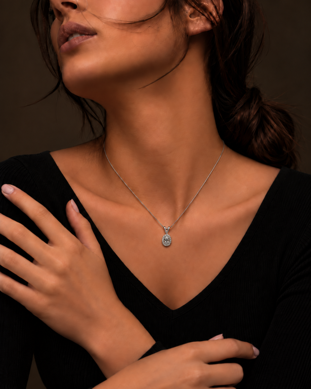 1 Carat Moissanite Divine Halo Pendant