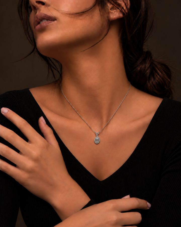 1 Carat Moissanite Divine Halo Pendant
