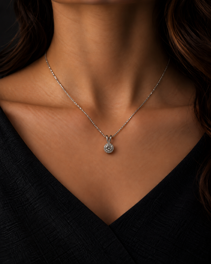1 Carat Moissanite Eternal Halo Pendant