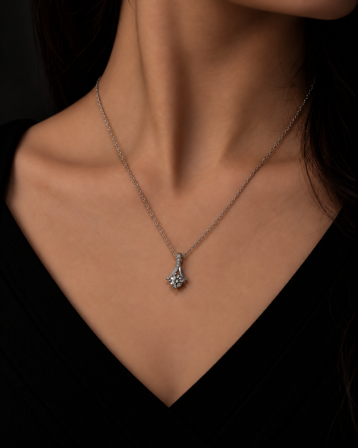 1 Carat Moissanite Aurora pendant