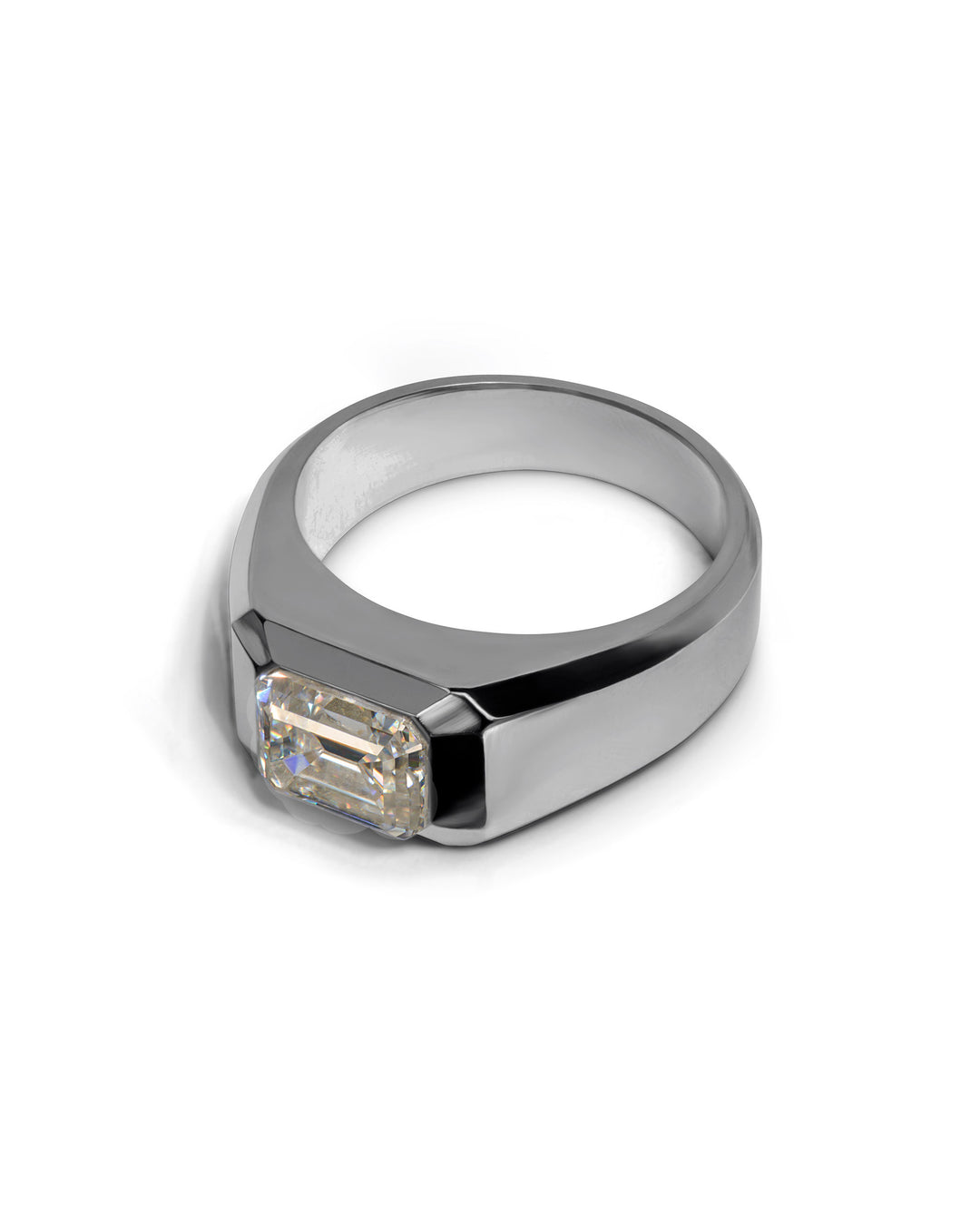 Moissanite diamond Emerald cut ring for men
