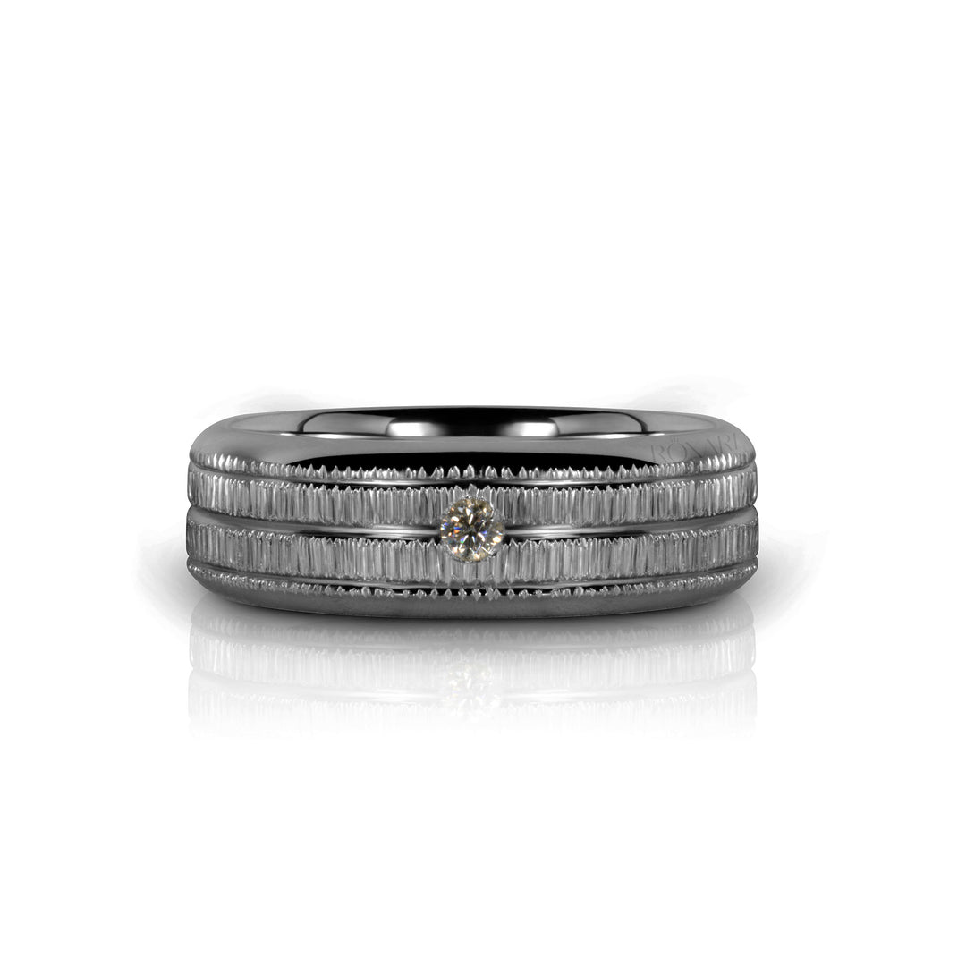 Moissanite diamond Wedding band for men
