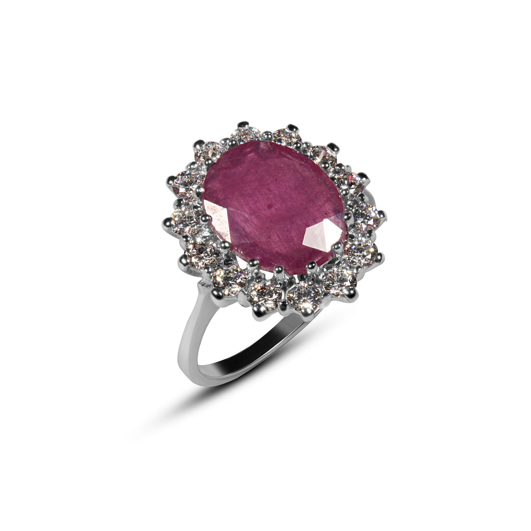 Elegance Charm Radiant Ruby Rings in 925 Sterling Silver